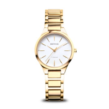 Bering Classic Titanium Dameur 15630-734 med hvid urskive og titanium lænke – spar 30 %